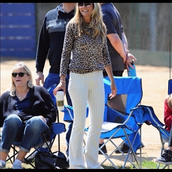 FRAME Le Bardot Flare striped high-rise jeans 32 - Picture 4 of 8